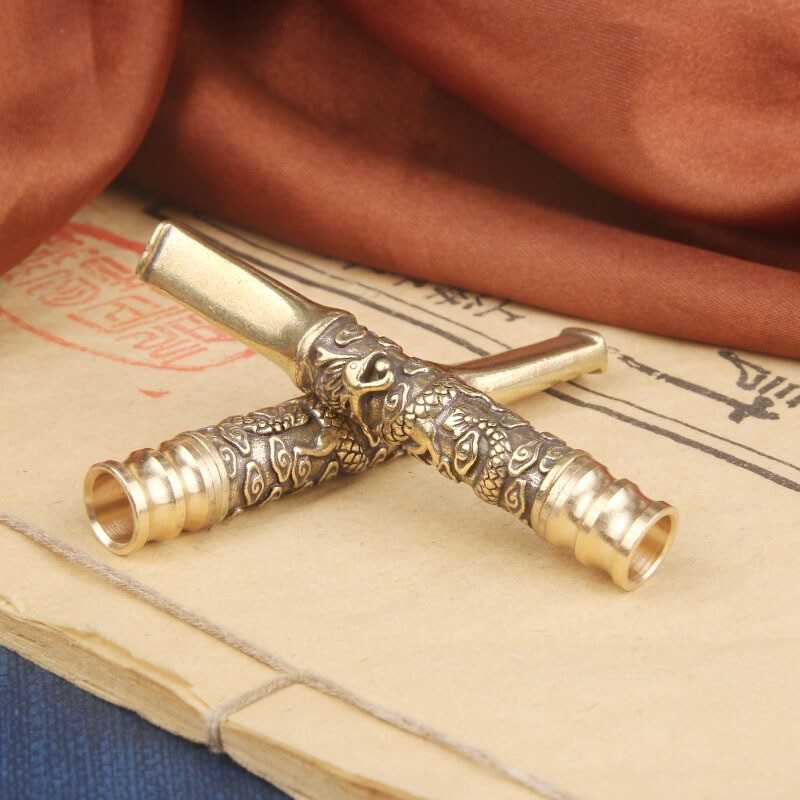 2x Brass Small Cigarette Holder Filter Pipe Cigarette Pipe Holder Collections*