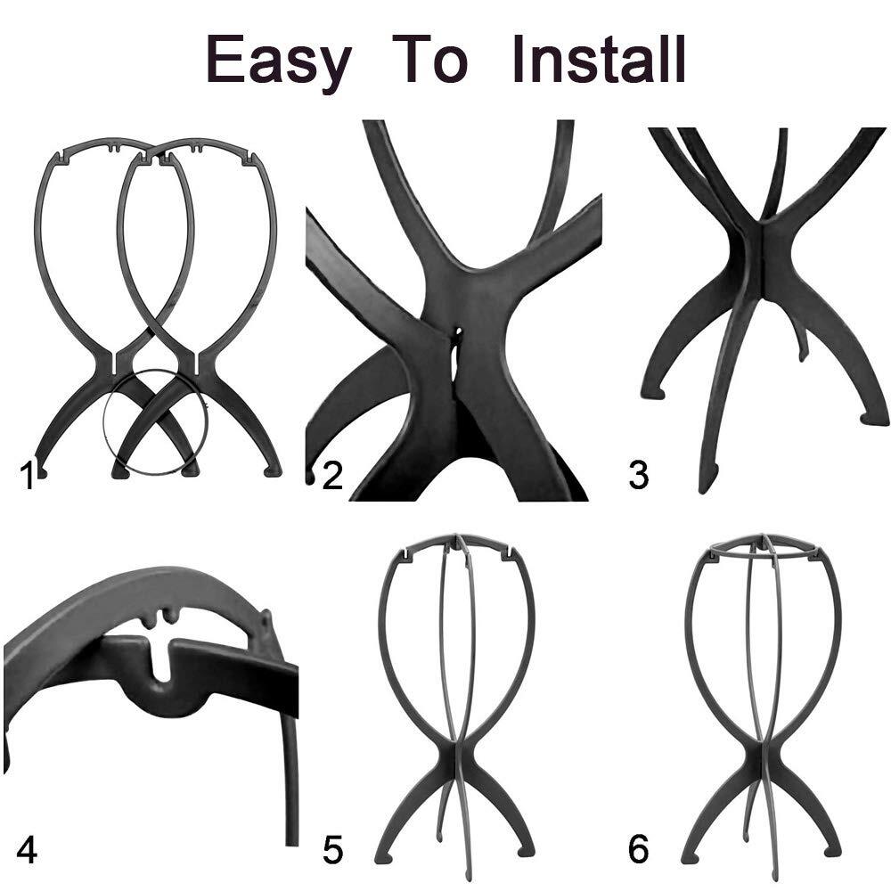 2x Plastic Wig Stand Hat Display Mannequin Head Stand for Styling Drying Display