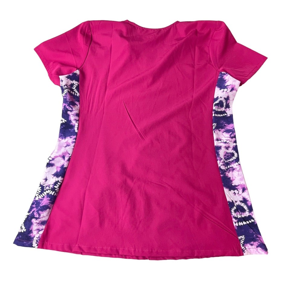 GT Performances Pink Short Sleeve Lightweight Nurses Scrub Top Small