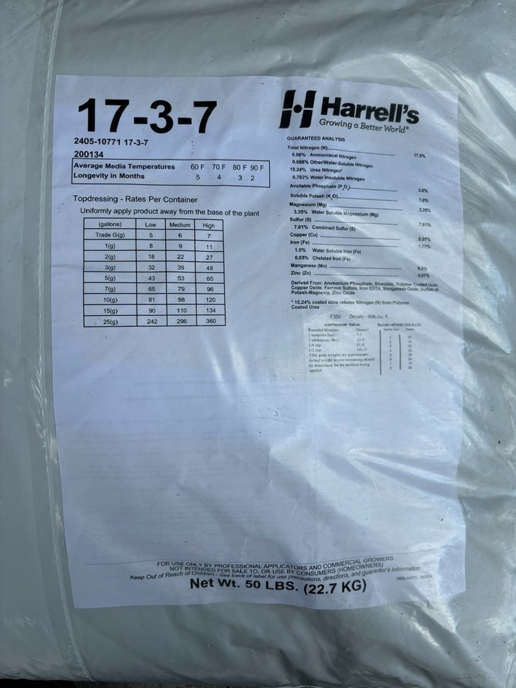Harrell's Fertilizer- 17-3-7- 10lbs