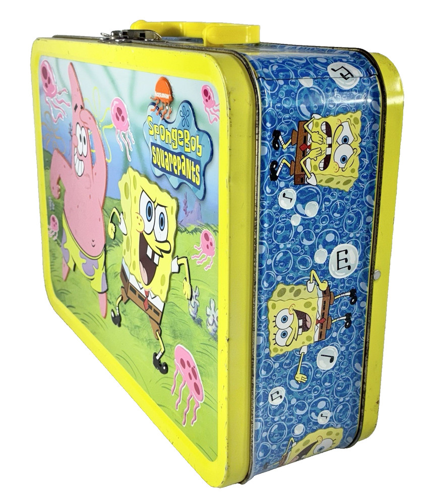 Nickelodeon SpongeBob Squarepants Embossed Tin Lunch Box Patrick 2002 Vintage