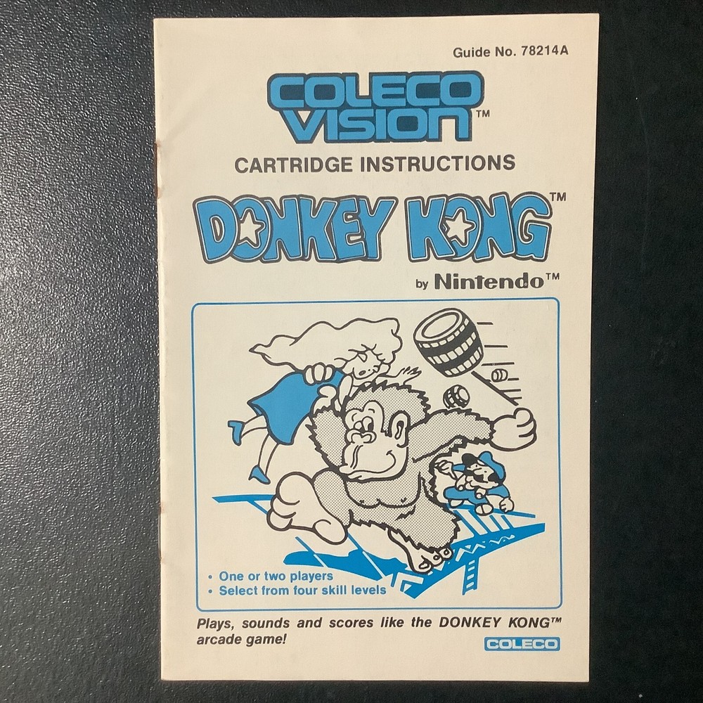 Donkey Kong ColecoVision Instruction Manual Only