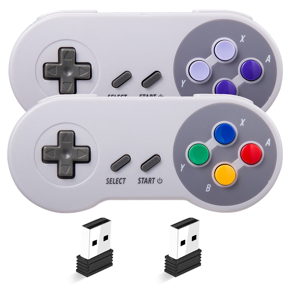 Wireless USB SNES Controller Game pad for Super Retro Games Windows PC Mac Linux