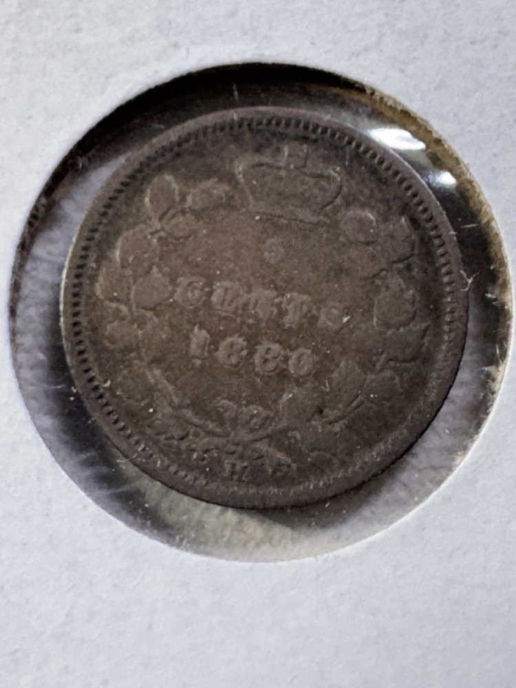 1880-H Canada 5 Cents Small Silver Coin