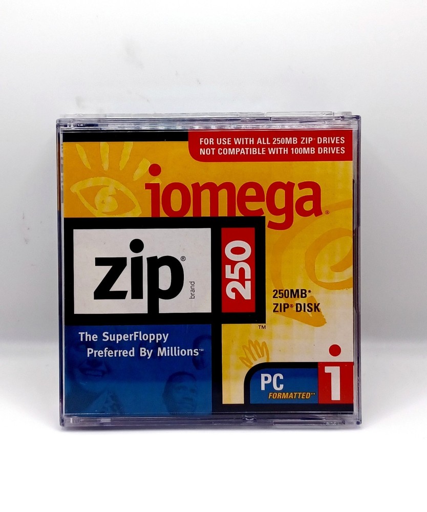 Iomega Zip 250 Disk The Super Floppy PC Formatted Computer Storage Share 2 Pack
