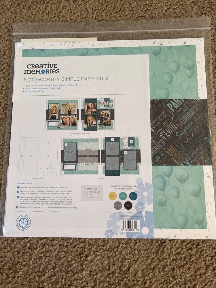 Creative Memories Simple Page Kits Bundle 2025 Issues (4 kits) Noteworthy