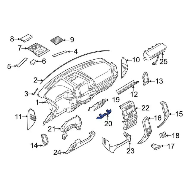 Genuine Ford Instrument Panel Trim Panel FL3Z15046B32BB