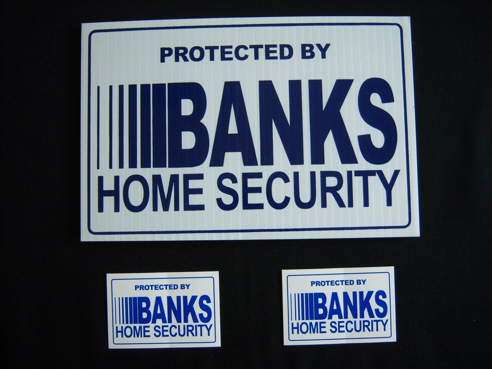 1 BANKS SECURITY SIGN + 2 DECALS  -  ..#PS-413