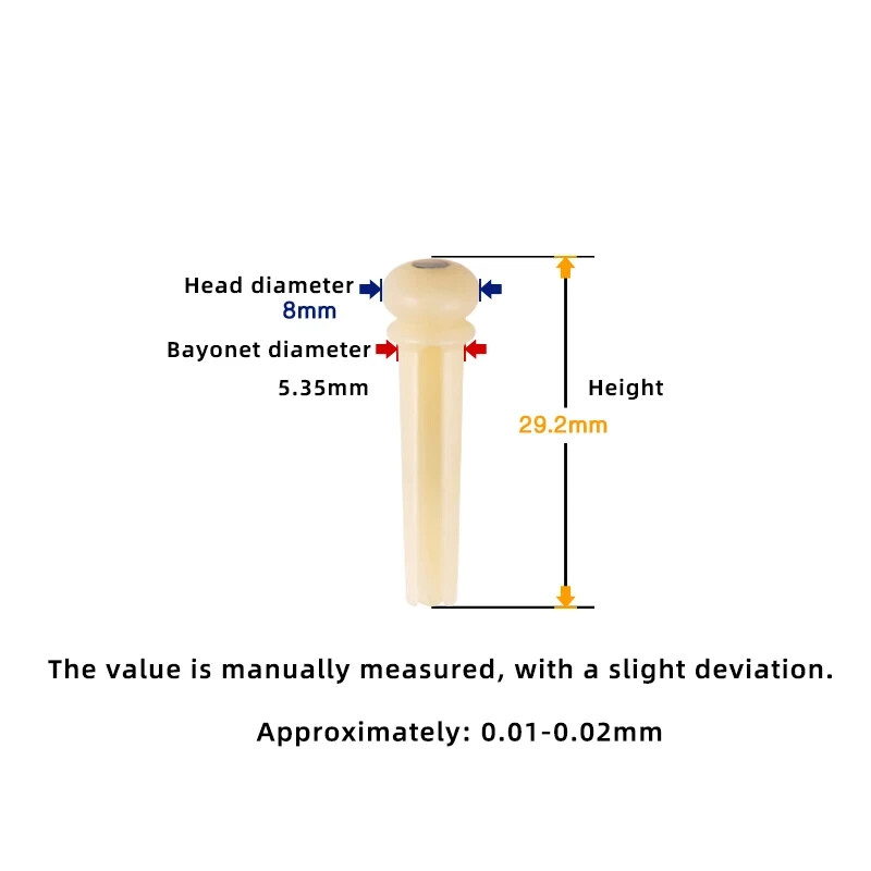 60x Guitar Pin String Peg Unbleached Bone Bridge Abalone shell Luthier H01