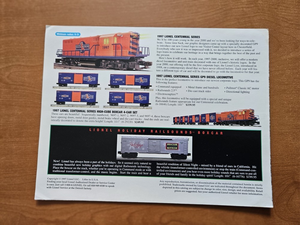 Lionel Trains 1997 Brochure
