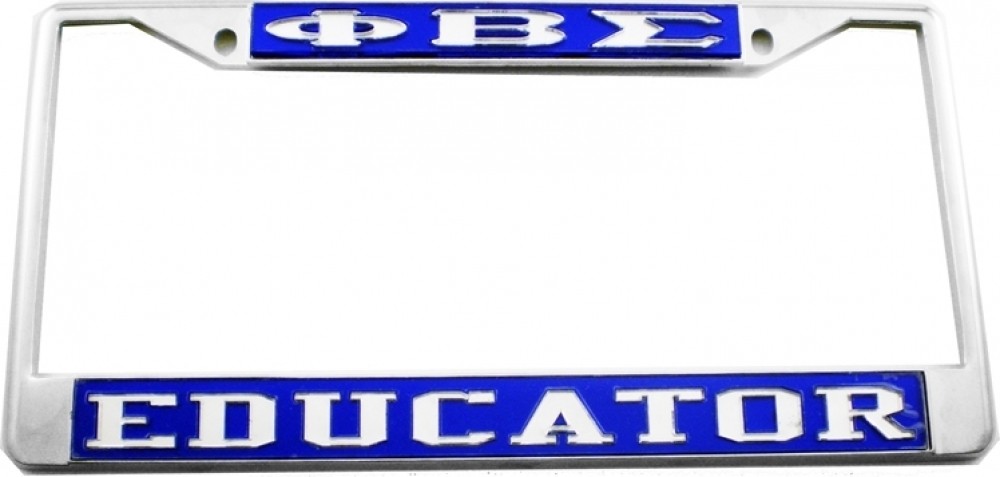 Phi Beta/&Beta; Sigma Educator License Plate Frame [Silver Standard Frame - B...
