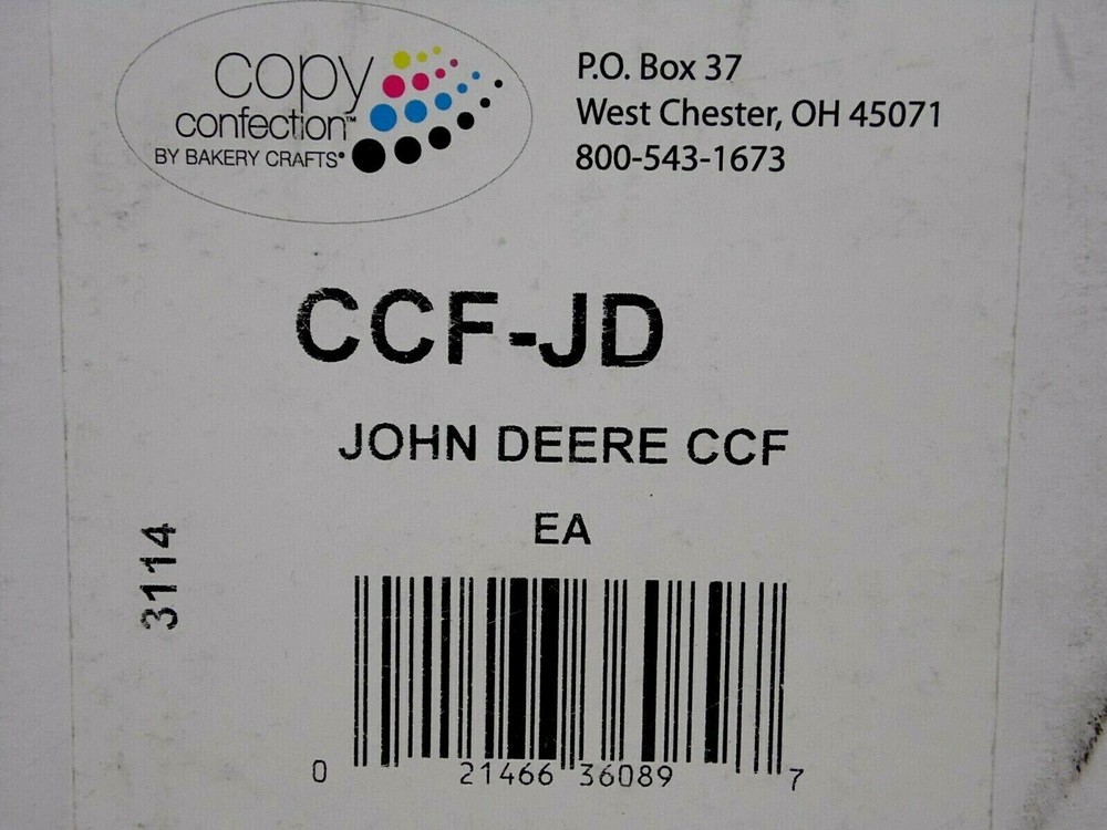 Copy Confection Cake Image Bakery Software JOHN DEERE CCF-JD 3114