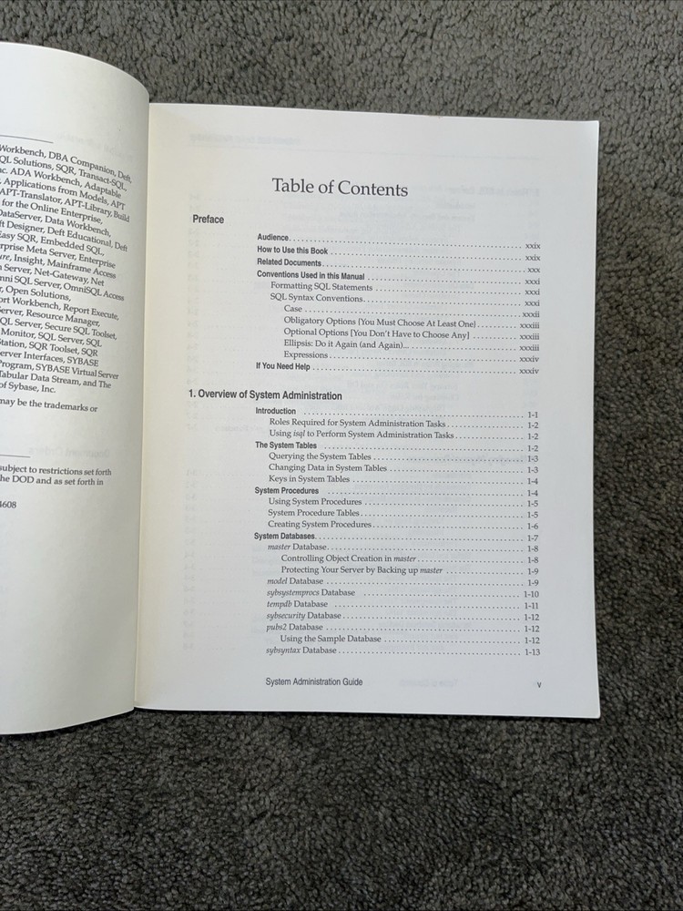 Vintage Sybase SQL Server System Administration Guide 1994, before SAP merge.