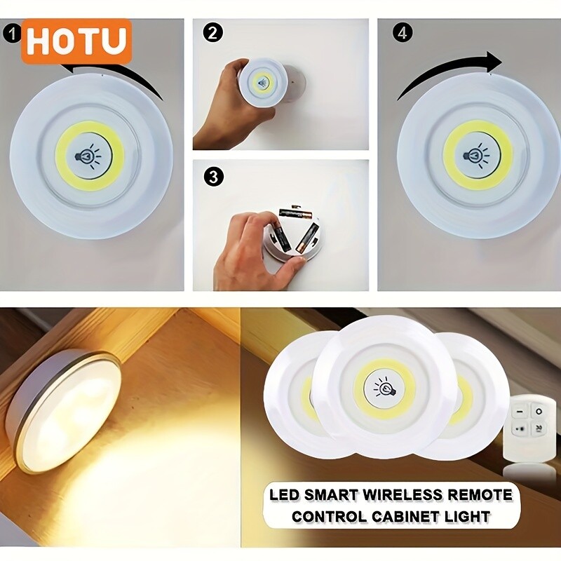Under Cabinet Lighting: 24Pack Wireless LED Puck Lights with Remote