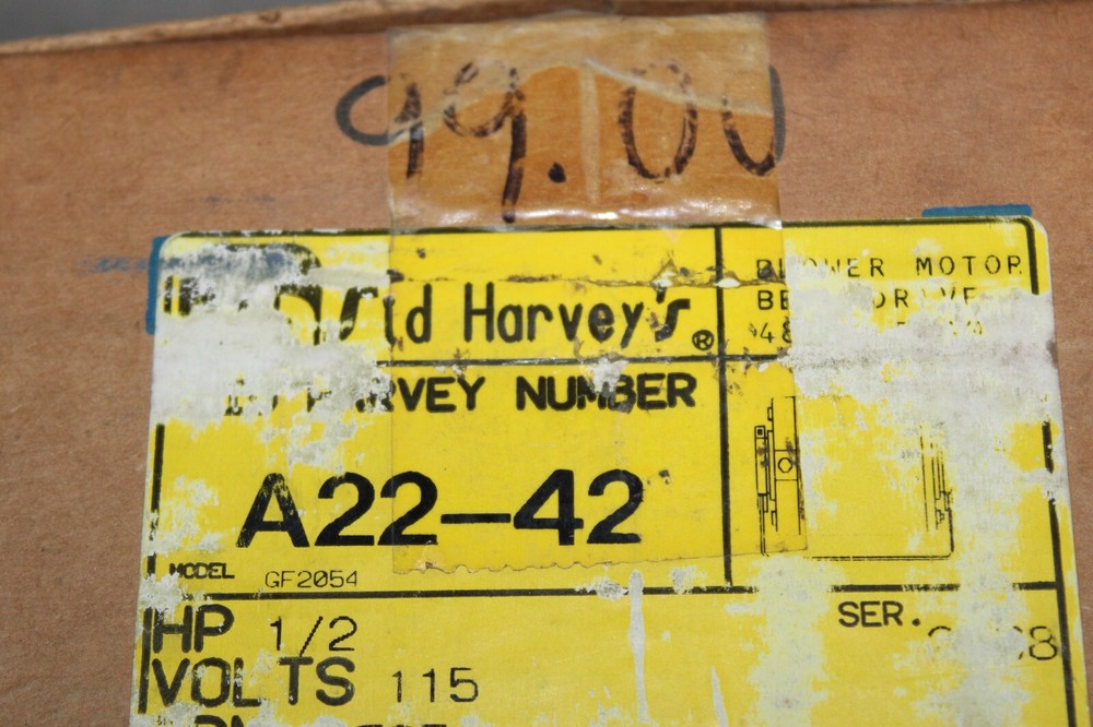 NOS Sid Harvey Blower Motor Model No. A22-42