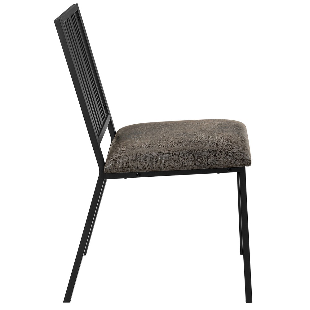 Brown and Black Slat Back Side Chair