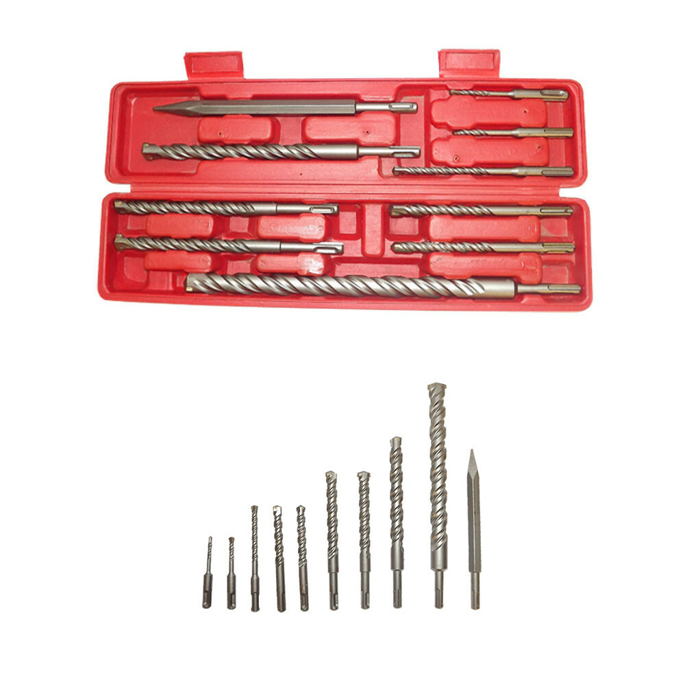 9 Piece SDS Plus Drill Bit Set Masonry & Concrete Rotary Hammer Drill Bits