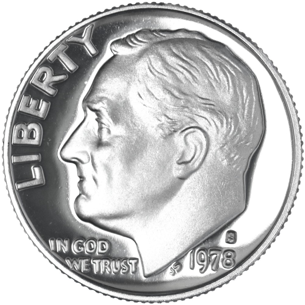 1978 S Roosevelt Dime Gem DCam Proof CN-Clad
