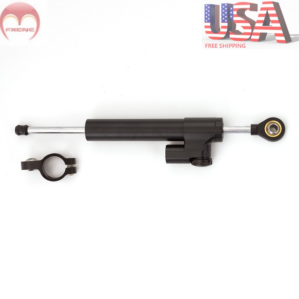 Universal CNC 295mm Steering Damper Stabilizer Linear Stabilizer Adjustable BLK