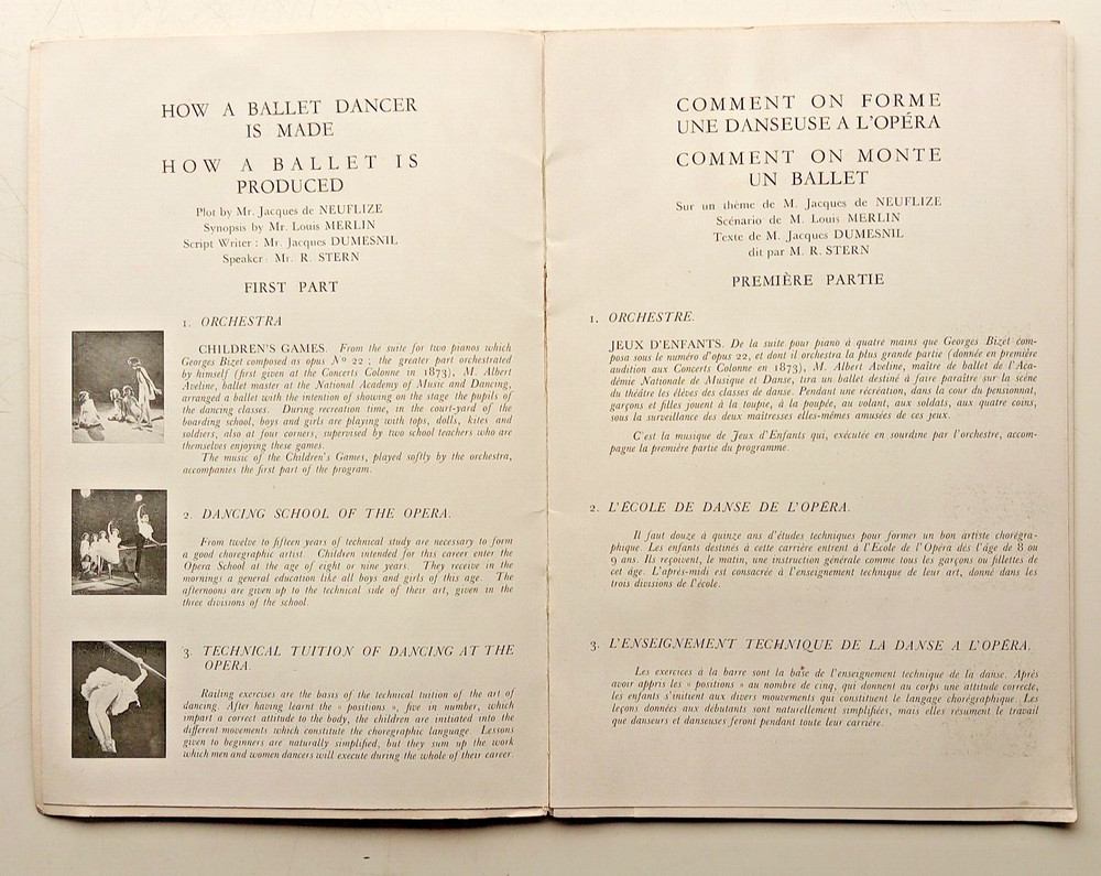 Theatre National de L'Opera de Paris 1945 programme & ticket