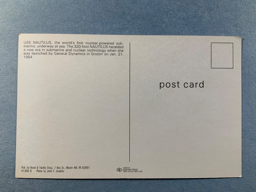 USS Nautilus Submarine Vintage Postcard General Dynamics