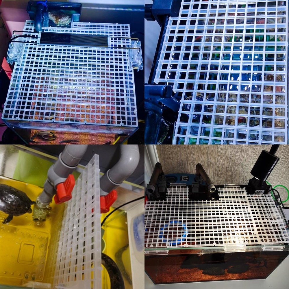 24 PCS Size S Aquarium Fish Tank Divider Plastic Egg Crate Filter Bottom Tray