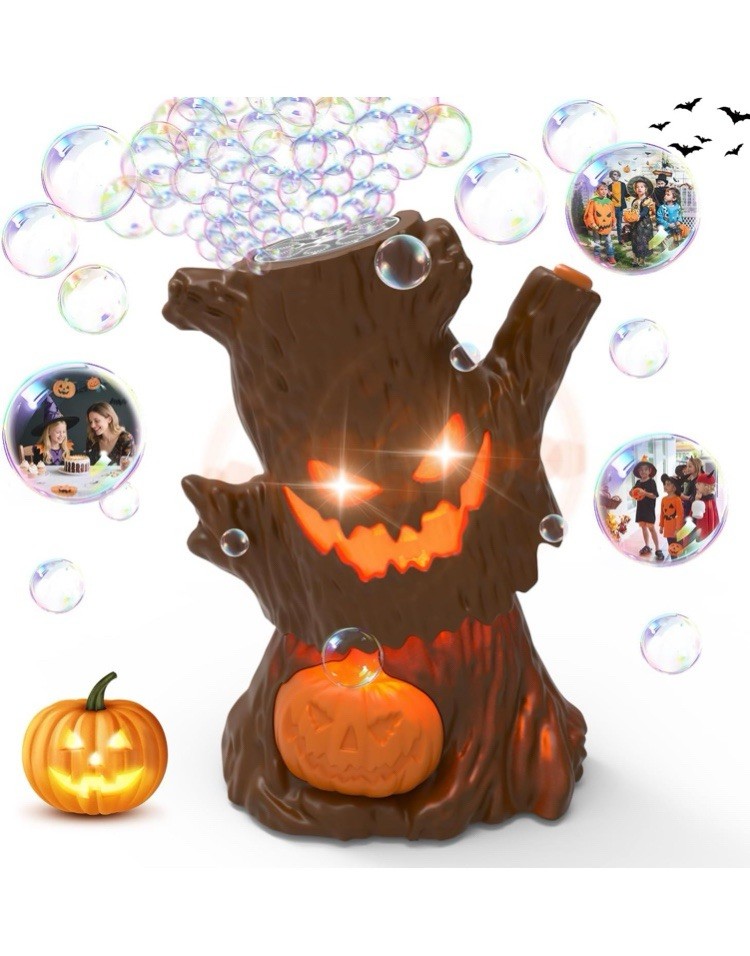 Automatic Bubble Lights Machine Swinging Stump Halloween Decoration Animated USB