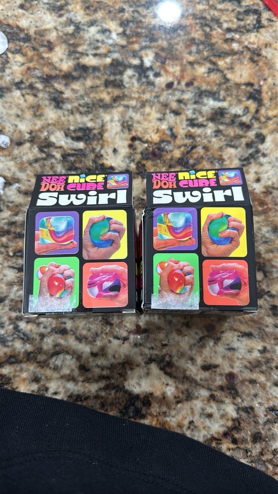 NeeDoh Nice Cube Swirl Super Solid Squish Squeeze Multicolor 2-Pack
