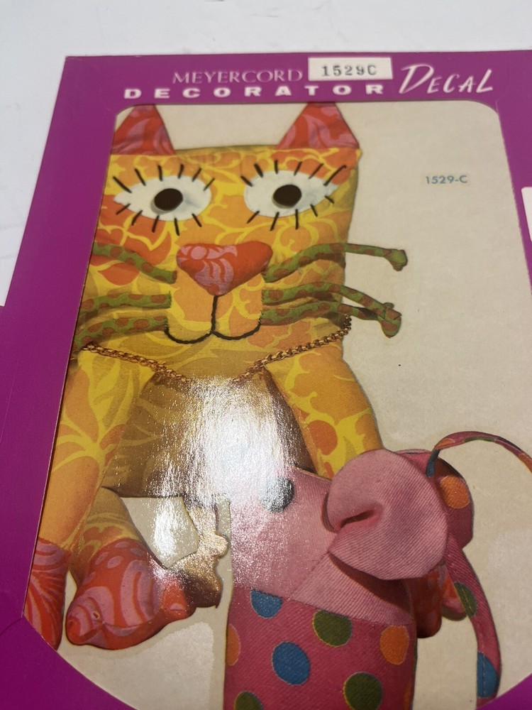Vintage Meyercord Decal Transfer Patterns Cat & Mouse #1529C