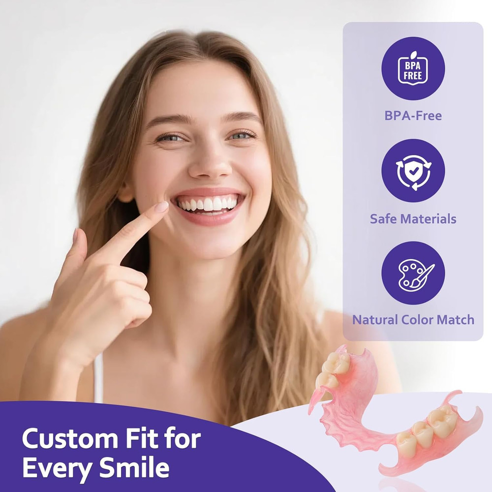 Custom Partial Dentures for Missing Teeth Removable Personalized Replacement Sol