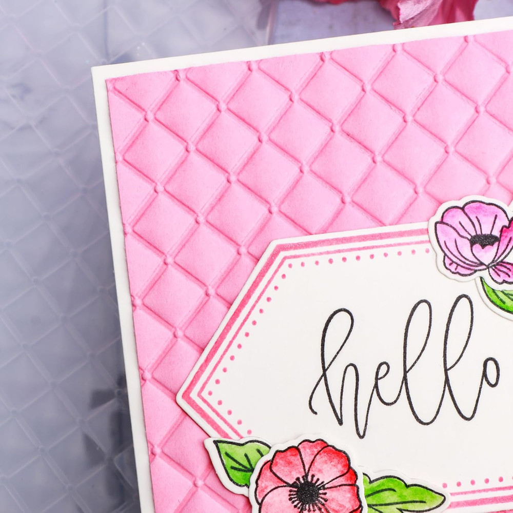 3D Embossing Folder for Card Making Geometric Grid Rhombus Textures Impressions