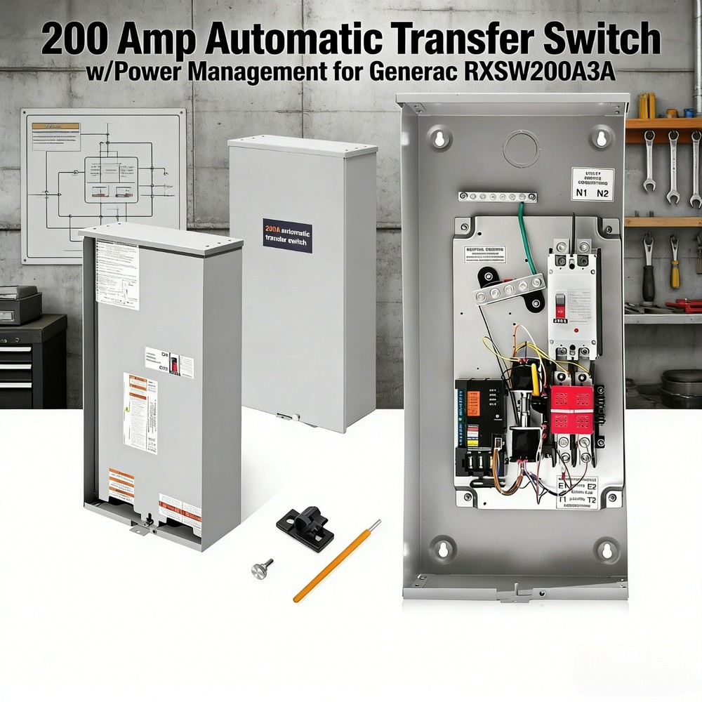 200 Amp Automatic Transfer Switch w/Power Management for Generac RXSW200A3