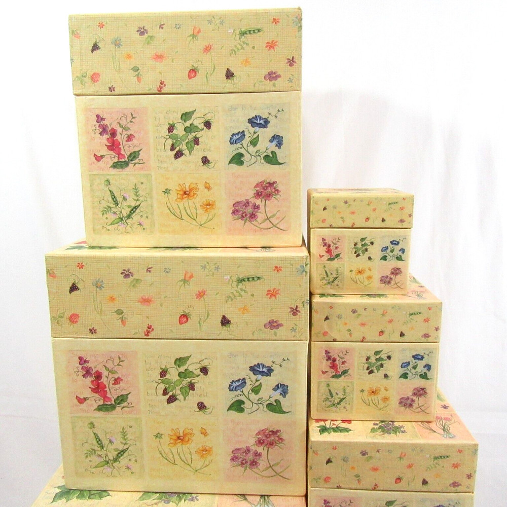 BOB'S BOXES Everything Beautiful Floral 7pc Storage Nesting Boxes