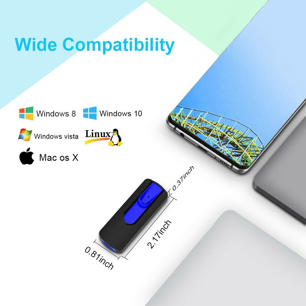 5Pcs 128GB USB Flash Drive Memory Stick Data Storage Thumb USB Pen Drives