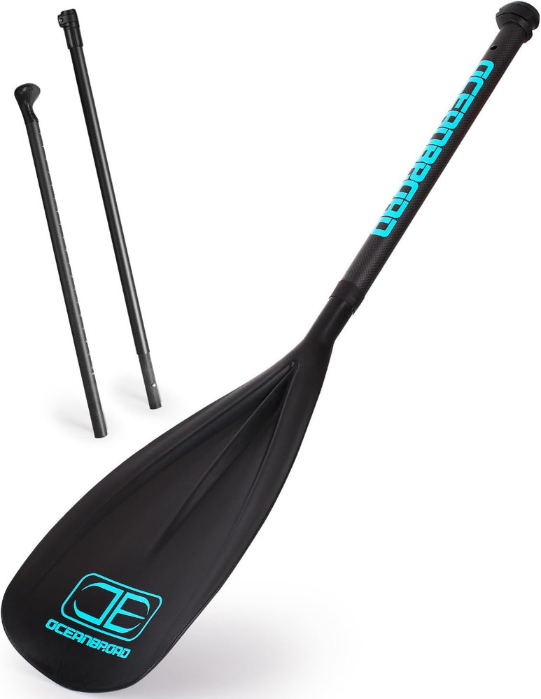 SUP Paddle Board Paddle 3 Pieces Adjustable Carbon Shaft Stand up Paddle with Ba