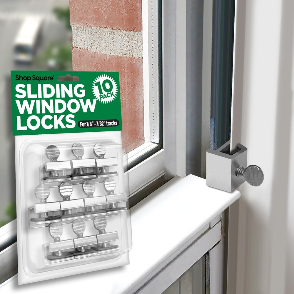 Window Locks, 10 Pack for Vertical and Horizontal Small, Metal - Small