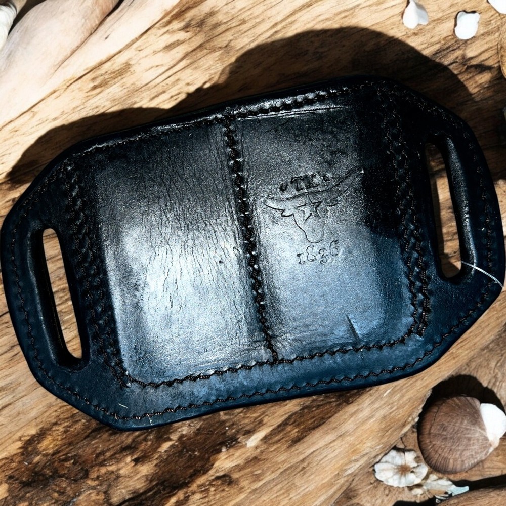 TEXAS 1836 Double Magazine Carrier Black Leather for DOUBLE STACK GLOCK