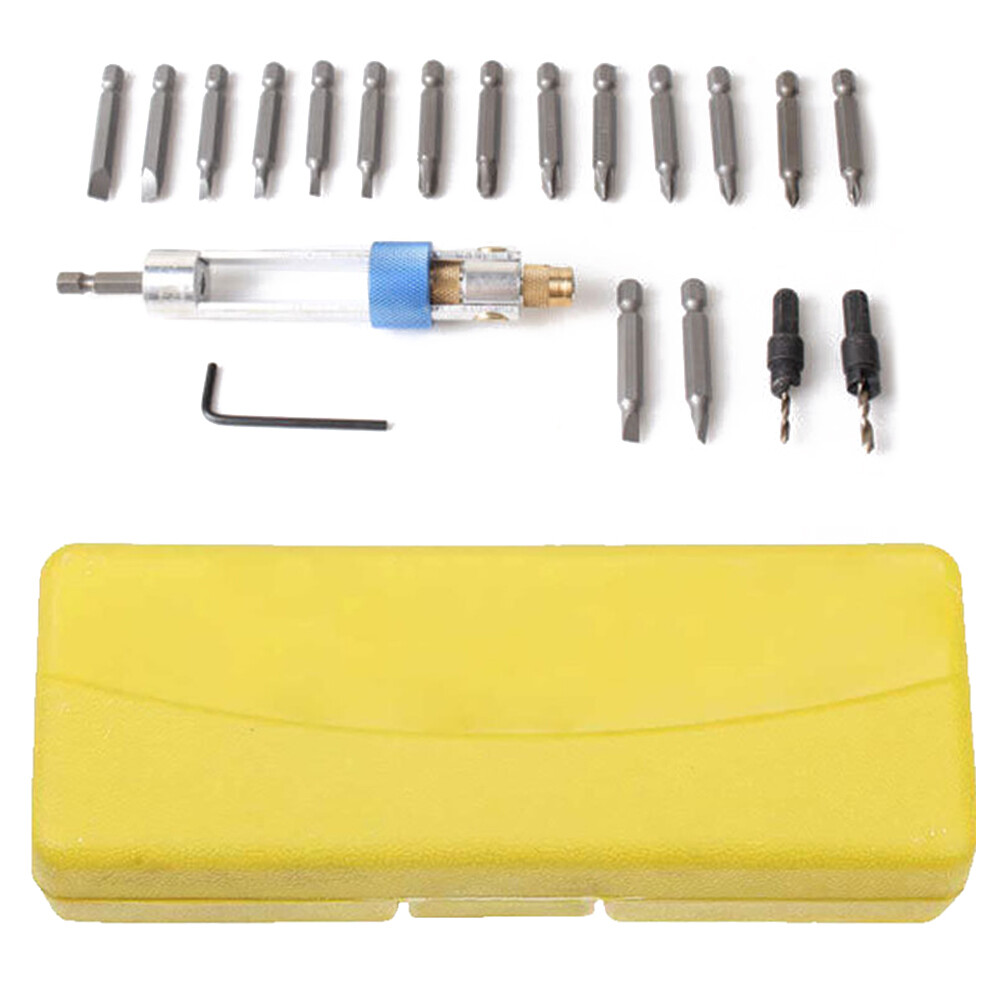 20pcs HSS Countersink Drill Bit Driver Swivel Head Quick-Change Tool Set sale