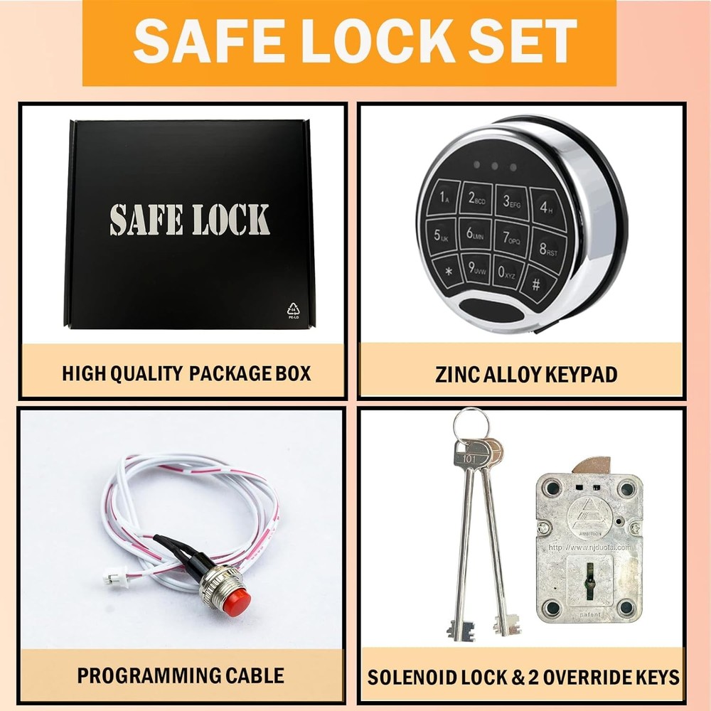 Gun Safe Lock Replacement Time Delay Safe Lock Left Swing Bolt Electronic Lock