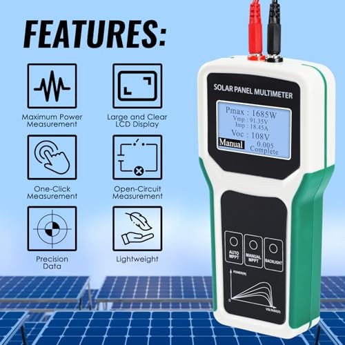 1800W Solar Panel Tester, MPPT Multimeter, LCD Watt Meter, Portable PV Panel