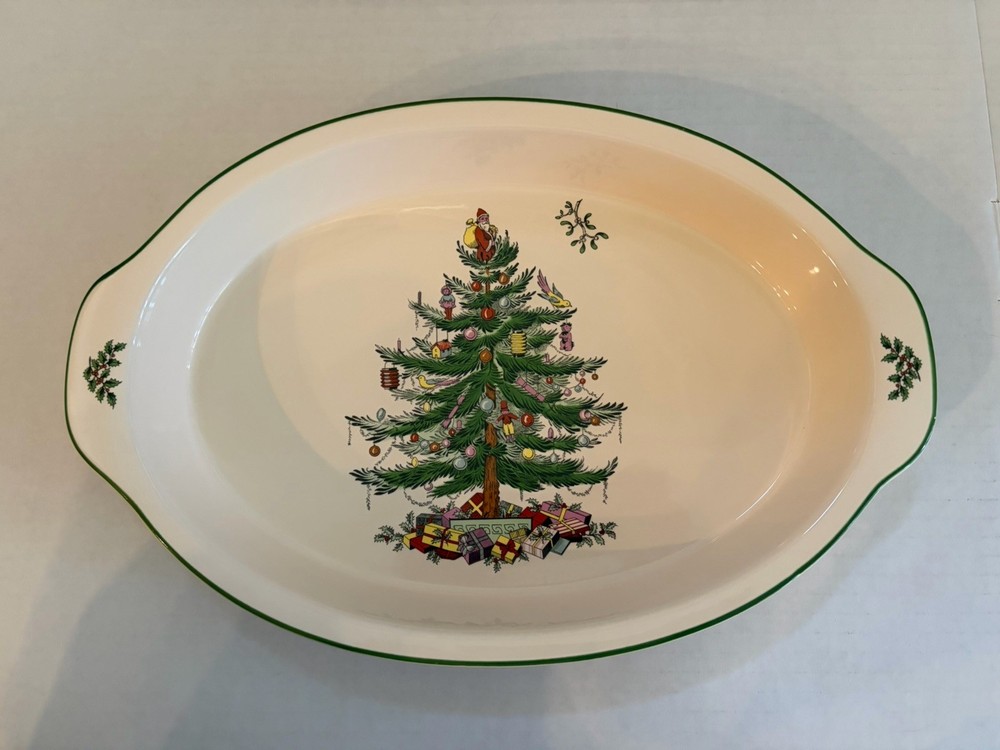 Spode Christmas Tree 14” Gratin Dish w/ Box