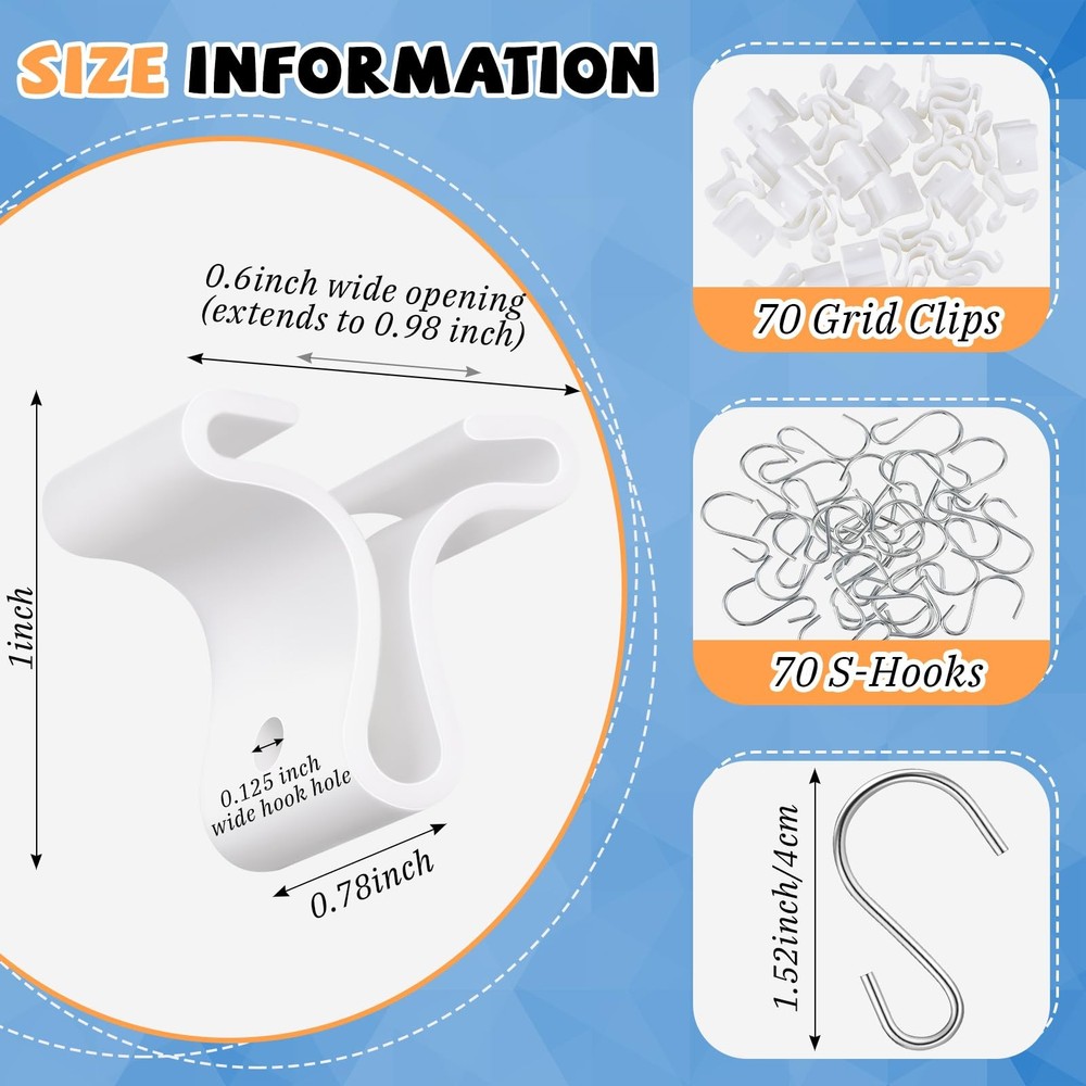 15 Pack Drop Ceiling Hooks for Hanging Ornament Christmas White