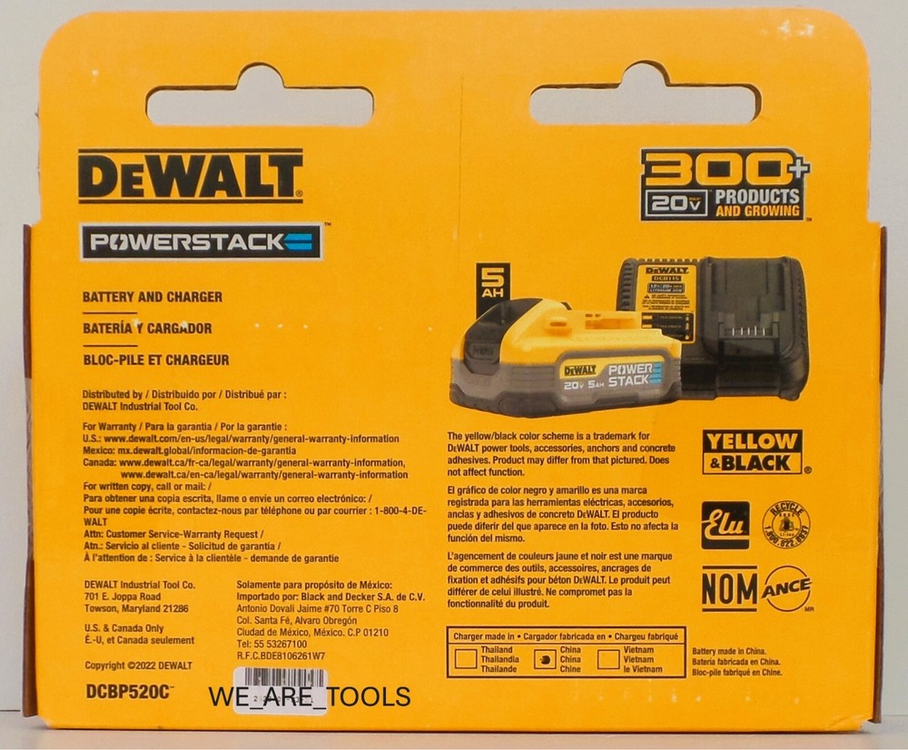 DEWALT DCBP520C PowerStack 5.0 Ah Battery & Charger Starter Kit 20 Volt 20V MAX