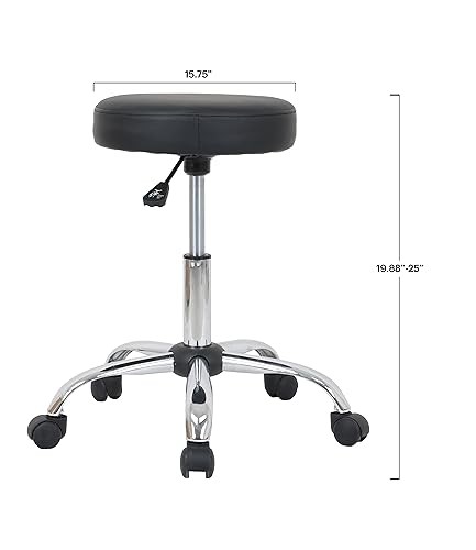 Amazon Basics Drafting Spa Bar Stool w/ Wheels, Height Adjustable Swivel, Black