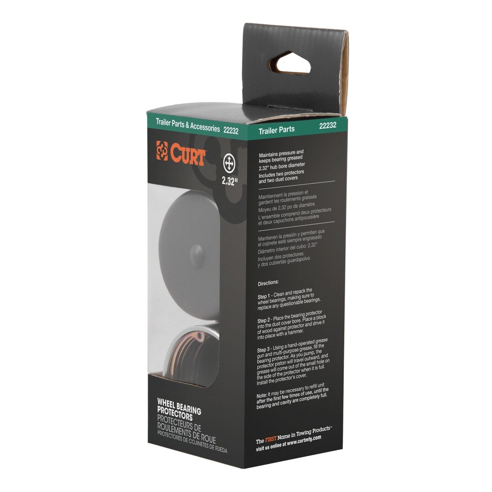 Curt-2.32" Bearing Protectors & Covers (2-Pack)