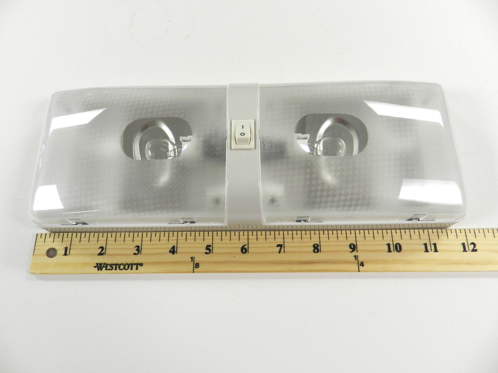 (1) Double Dome Cargo Light 12V Ceiling Interior Camper RV Trailer Incandescent