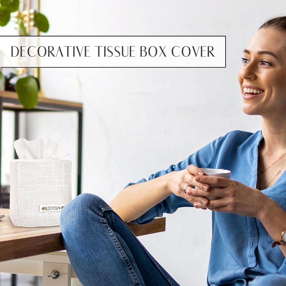 Versatile Decorative Tissue Box Cover - Fits Standard Tissue Boxes Perfectly