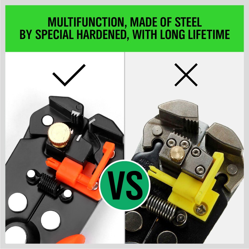 8" Self-Adjusting Insulation Wire Stripper cutter crimper Terminal Tool Pliers