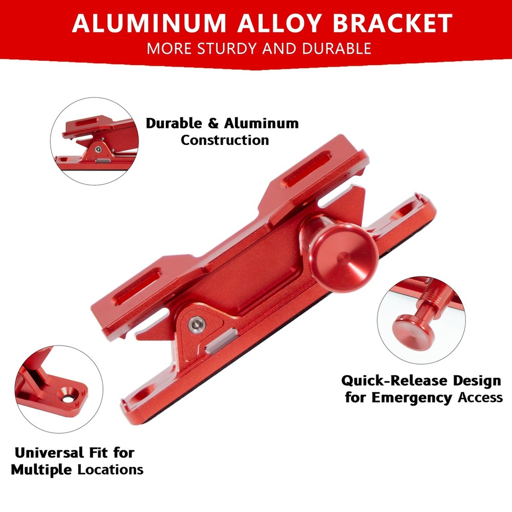 Quick Release Fire Extinguisher Mount - Aluminum Adjustable UTV Roll Bar Fire
