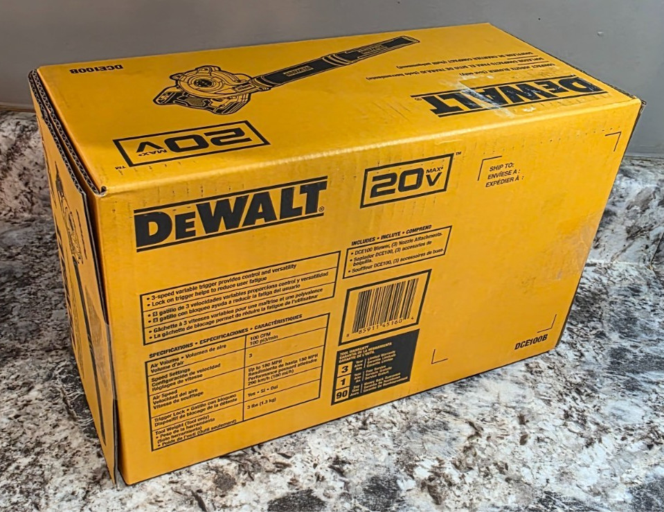DeWALT DCE100B 20V MAX Compact Jobsite Blower - NIB